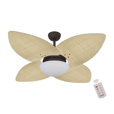Ventilador De Teto Marrom Texturizado 4 Pás 127V C/ Controle 110V