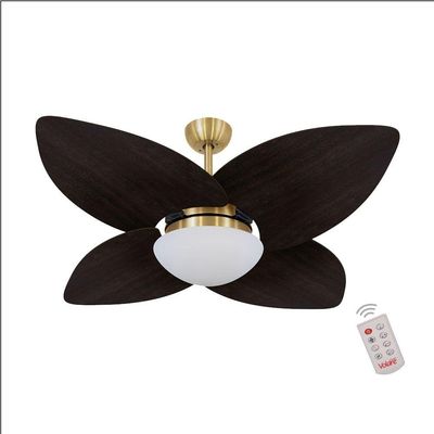 Ventilador De Teto Dourado 4 Pás Tabaco 220V C/ Controle 220V