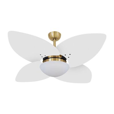 Ventilador De Teto Dormamu Dourado 4 Pás Branco 127V 110V