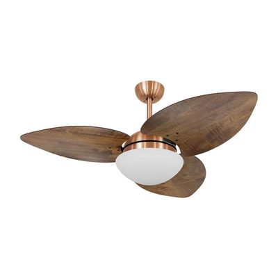 Ventilador De Teto Dormamu Cobre 3 Pás Rádica Imbuia 127V 110V