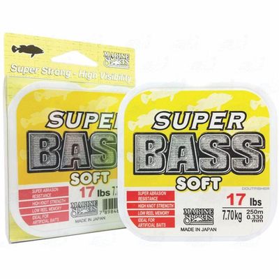 Linha Super Bass Soft 0,330mm 17lb Monofilamento Amarela 250m