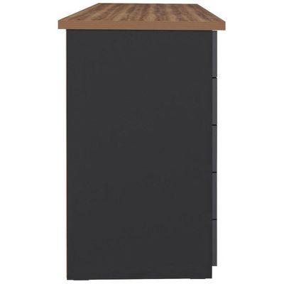 Escrivaninha Com Gaveteiro Mesa Office Spirit Ii Nogal-preto