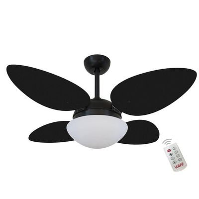 Ventilador Volare Petalo Quad Preto 127V E Controle Remoto 110V