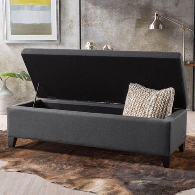 Recamier Bau Julia 1,40m Suede Azul Marinho - Inova Decor