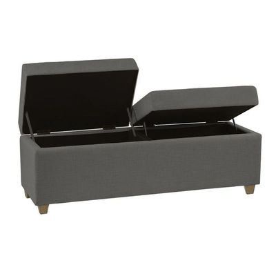 Recamier Bau Madri 1,40m Corino Grafite - Inova Decorações