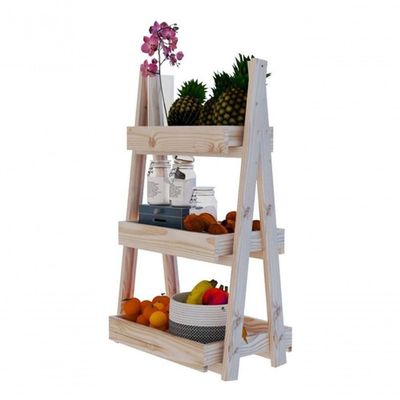 Organizador De Cozinha Triplo Pinus Fruteira Multiuso