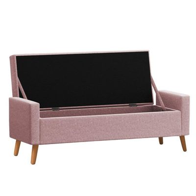 Recamier Bau Paris 1,20m Suede Rosa Bebe - Inova Decor