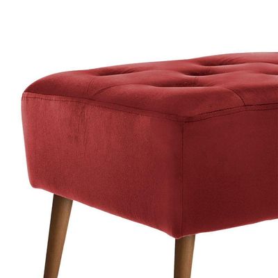 Banco Estofado Rubi 1,20M Suede Azul Marinho - Inova Decor
