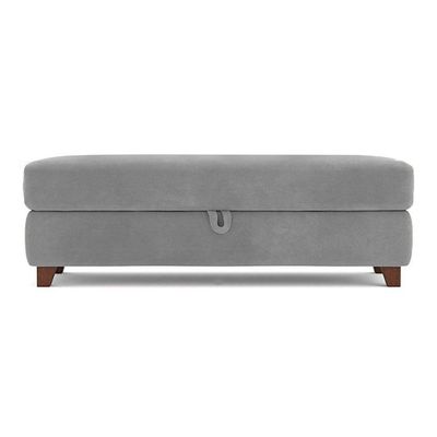 Recamier Calçadeira Bali 120Cm Suede Cinza - Inova Decorações