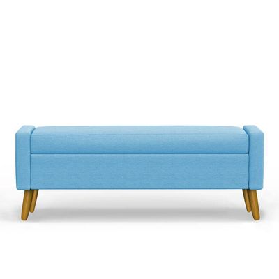 Recamier Bau Paris 1,60m Suede Azul Turquesa - Inova Decor