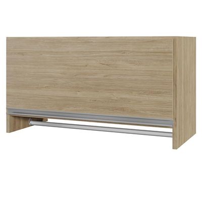Kit 02 Armários Multiuso Aéreo Cabideiro Grécia L03 Castanho - Lyam
