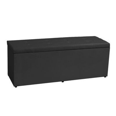 Calçadeira Recamier Baú Solteiro 0,90m Berlim Suede - Pallazio Preto