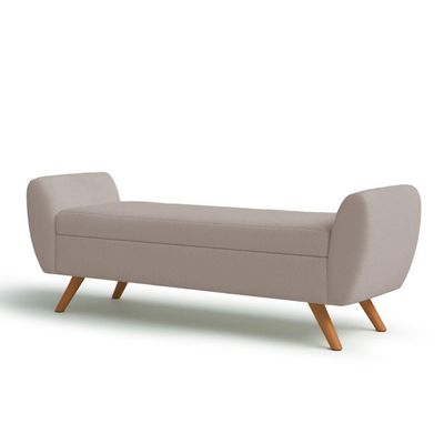 Recamier Bau Italia 1,60m Suede Bege - Inova Decor