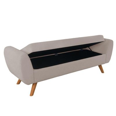 Recamier Bau Italia 1,60m Suede Bege - Inova Decor