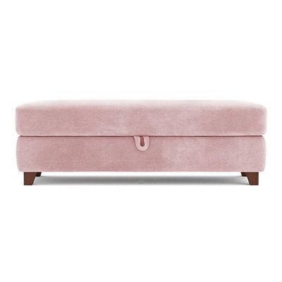 Recamier Calçadeira Bali 1,40M Suede Rosa Bebe - Inova Decorações