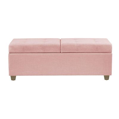 Recamier Bau Madri 1,20m Suede Rosa Bebe - Inova Decor