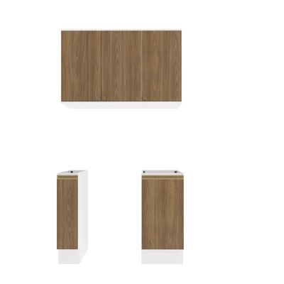 Lavanderia Modulada Kappesberg Celeste 3 Peças Branco/nogueira 120cm