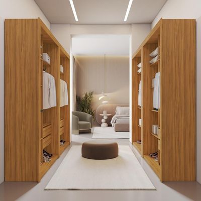 Closet Modulado 8 Gavetas 12 Prateleiras Freijó Amoudi Móveis Freijó