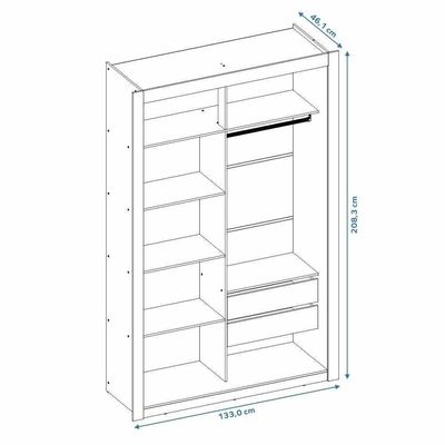 Closet Modulado 8 Gavetas 12 Prateleiras Freijó Amoudi Móveis Freijó