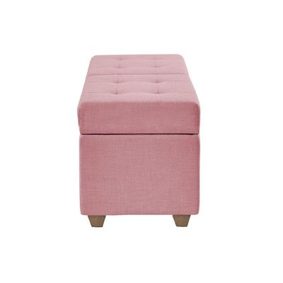 Recamier Bau Madri 1,40m Corino Rosa Bebe - Inova Decorações
