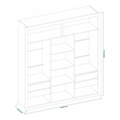 Closet Modulado 6 Gavetas Preto Amoudi Móveis Preto Tx