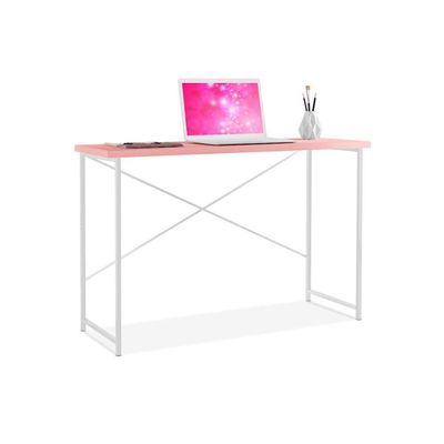 Escrivaninha Industrial Juvenil Princesa Aço Carbono Klm Branco-rosa