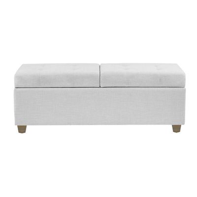 Recamier Bau Madri 1,20m Corino Branco - Inova Decorações