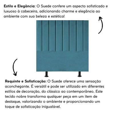 Cabeceira Estofada Cama Solteiro 100 Cm Maya Suede E Frame Cor:azul Turquesa