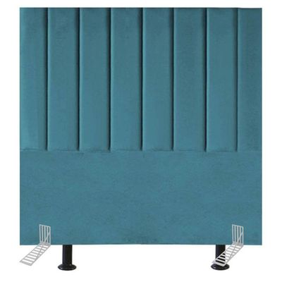 Cabeceira Estofada Cama Solteiro 100 Cm Maya Suede E Frame Cor:azul Turquesa