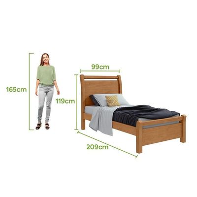 Cama Solteiro Reali Amendoa Clean