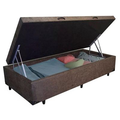 Cama Box Baú Solteiro Suede Sereneprime Marrom 88x188x44.