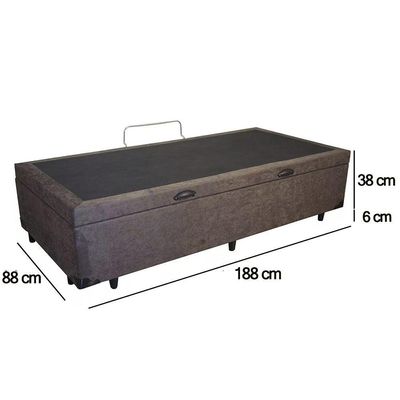 Cama Box Baú Solteiro Suede Sereneprime Marrom 88x188x44.