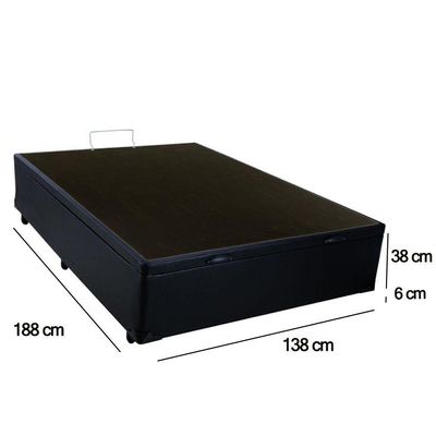 Cama Box Baú Casal Sintético Sereneprime Preto 138x188x44.