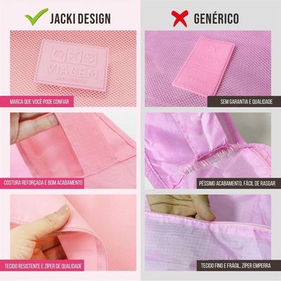 Kit Mala De Bordo E Organizadores De Malas 6 Pçs Love Rosa Gold Rosa
