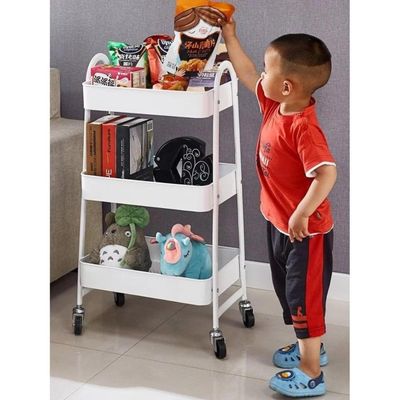 Prateleira de Metal Multiuso 3 Andares Com Rodinhas - Branco