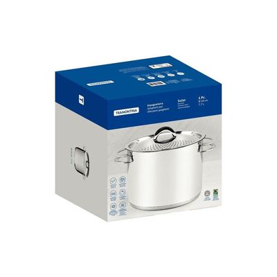 Espagueteira Tramontina Solar Aço Inox Fundo Triplo 24 Cm 7,7 Litros