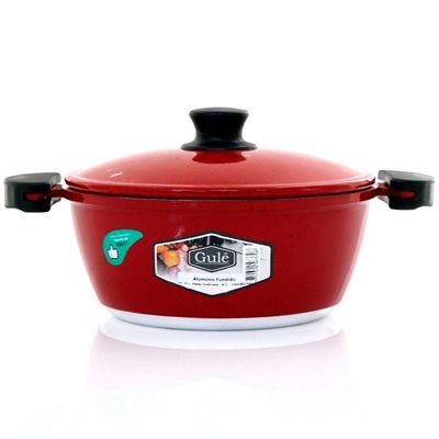 Panela 18cm Vermelho Resistente Gulê Em Alumínio 1,5 Litros
