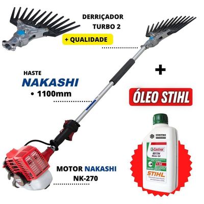 Derriçadeira Café Nakashi Garra Forte + óleo Castrol Stihl
