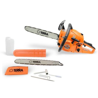 Motosserra Terra Mt520 Com Sabres 18?e 20? + óleo Toyama 2t