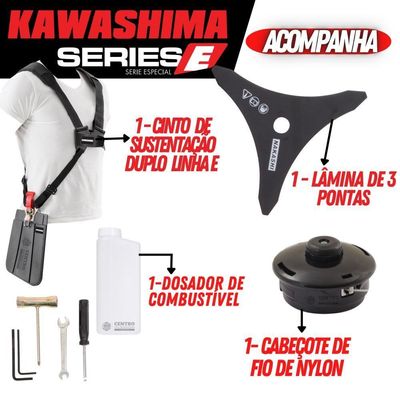 Roçadeira Kawashima Kw52le 2,5hp 52cc + óleo Toyama 2 Tempos