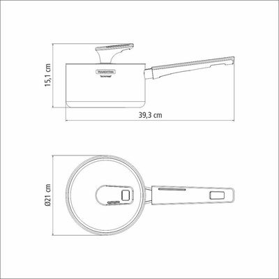 Panela Tramontina Grano Baquelite Aço Inox Corpo Triplo Tampa Cabo De Baquelite 20cm 3,1l