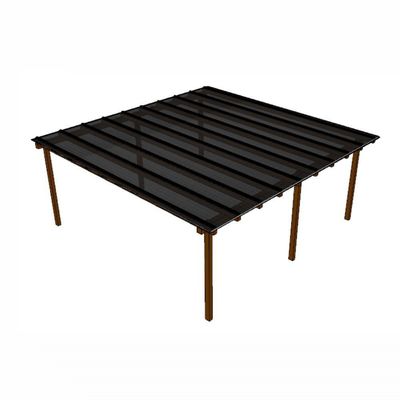 Kit Policarbonato Fume 6mm 6,00m X 6,00m - Perfis Naturais