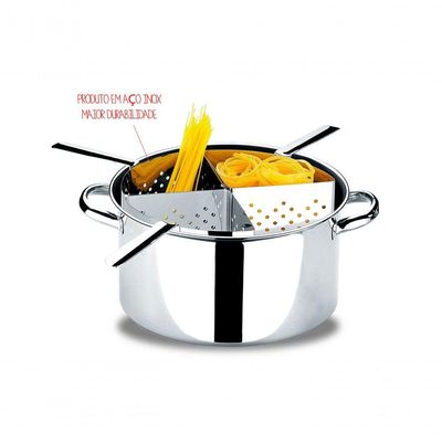 Espagueteira De Inox 4 Divisões Linha Savoy Brinox Inox