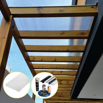 Kit Policarbonato Cristal 6mm 4,00m X 6,00m - Perfis Naturais