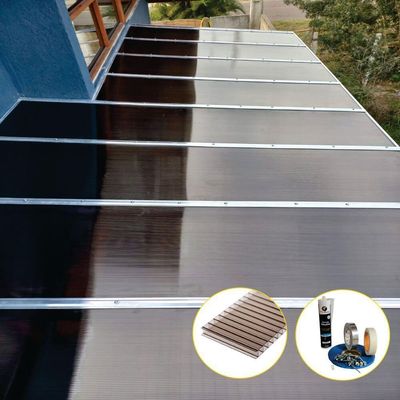 Kit Policarbonato Bronze 4mm 4,00m X 1,50m - Perfis Naturais