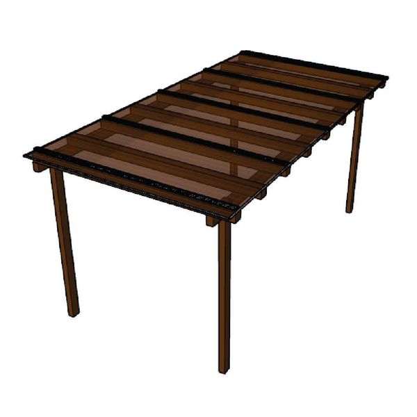 Kit Policarbonato Bronze 4mm 4,00m X 1,50m - Perfis Naturais