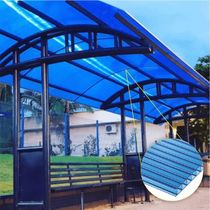 Kit Policarbonato Azul 6mm 6,00m X 6,00m - Perfis Naturais