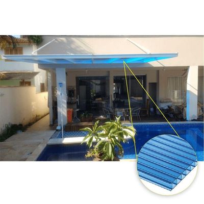 Kit Policarbonato Azul 6mm 6,00m X 6,00m - Perfis Naturais