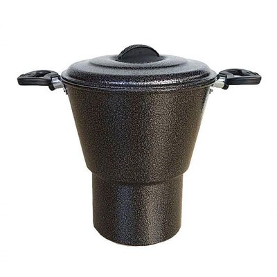 Cuscuzeira Grande De Alumínio Preta Craqueada 2.8l Extang