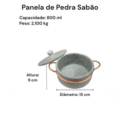 Panela De Pedra Sabão 800 Ml
